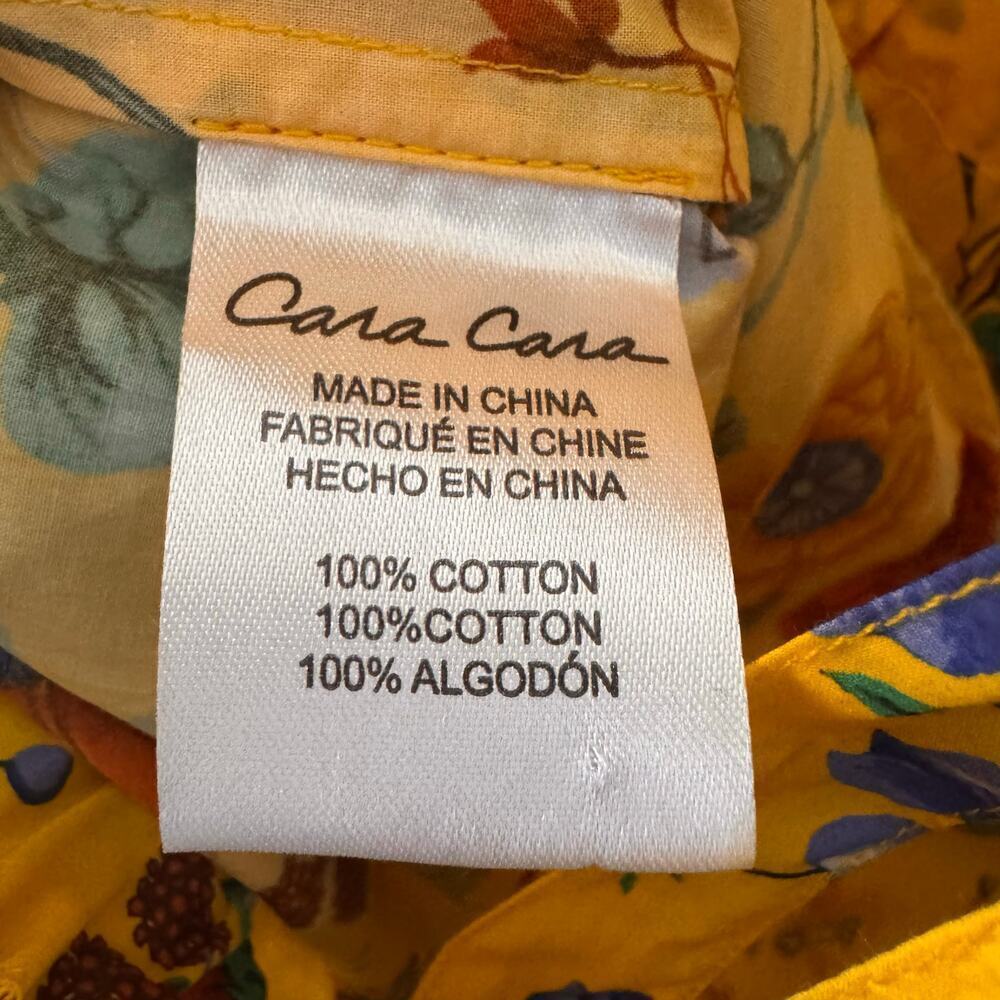 NWT Cara Cara Columba Floral Print Cotton Poplin Playsuit Jumper Yellow Sz XL - Picture 12 of 12